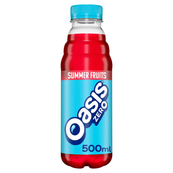 Oasis Summer Fruits Zero Bottles 500ml x 12 - PROFIT BOOSTER (BB 30/6/25)