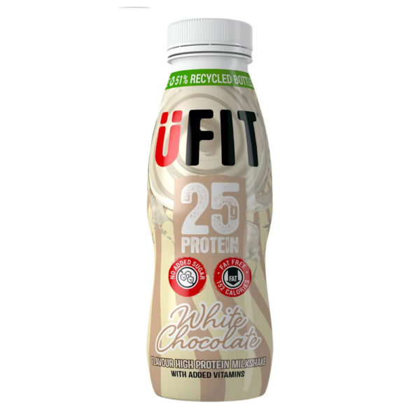 UFit High Protein Shake Drink White Choc 330ml x 10