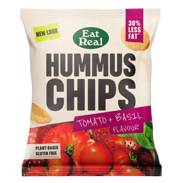 Eat Real Tomato & Basil Hummus Chips 22g x 24 - REDUCED TO CLEAR (BB 13/5/25)