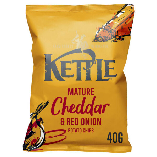 Kettle Crisps Mature Cheddar & Red Onion 40g x 54