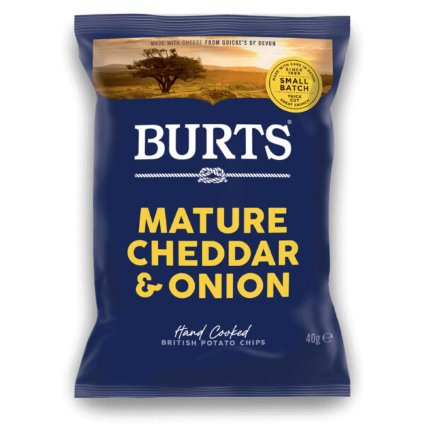 Burt's Crisps Mature Cheddar & Onion 40g x 20 - PROFIT BOOSTER (BB 16/7/25)